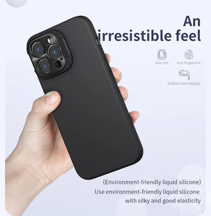 NILLKIN for iPhone 14 Pro Max/14 Pro Lens Wing Magnetic Case Invisible phone holder bracket anti fall Liquid silicone cover