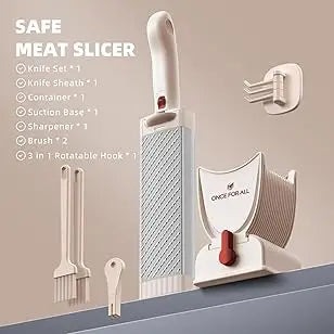 One for All Miniature Manual Stainless Steel Fresh Meat Cutter Chopper for Meat Slicing Strips Dices for Home Kitchen